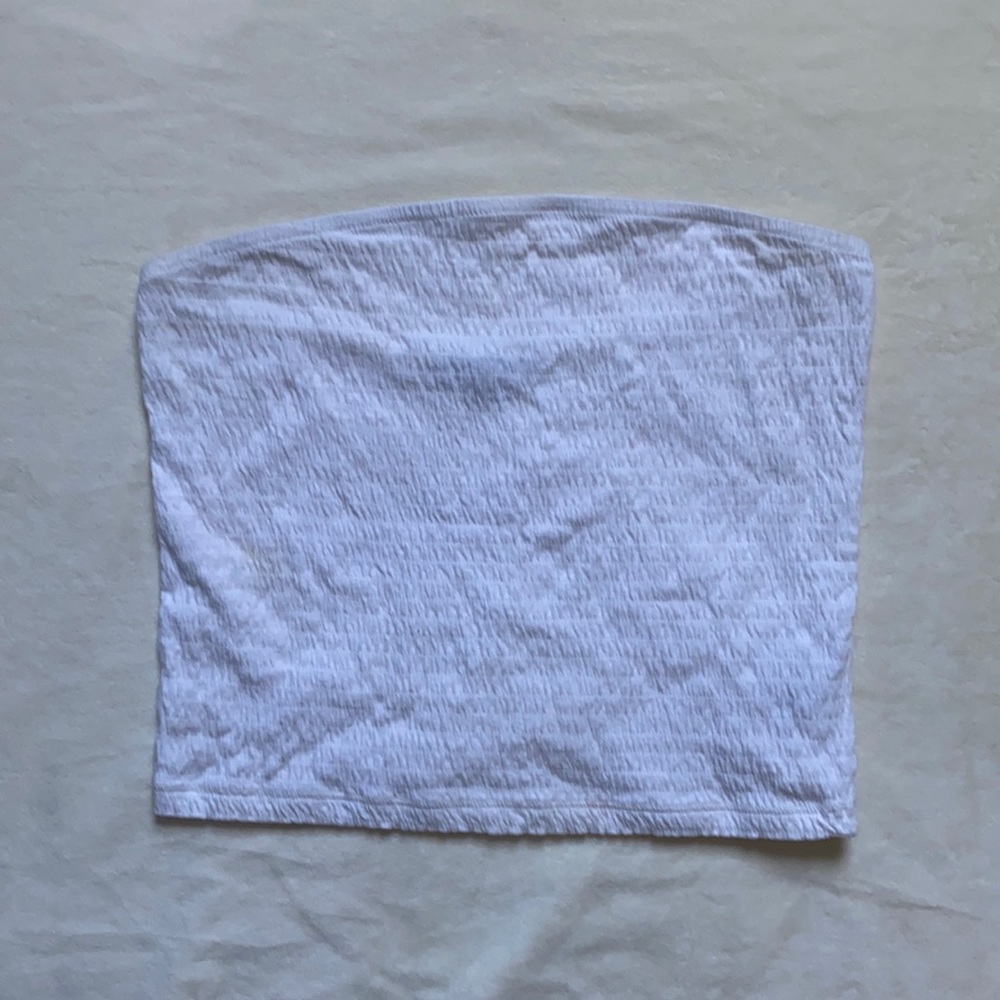 American Eagle White Cropped Tube Top